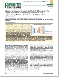 Influence of Methane Emissions and Vehicle Efficiency on the Climate Implications of Heavy-Duty Natural Gas Trucks