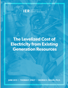 The Levelized Cost of Electricity from Existing Generation Resources