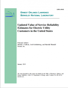 Updated Value of Service Reliability Estimates for Electric Utility Customers in the United States