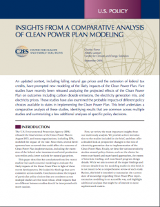 Insights from a Comparative Analysis of Clean Power Plan Modeling