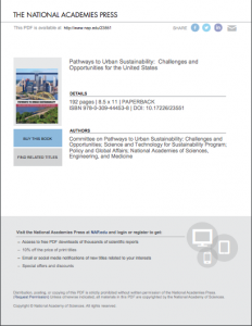 Pathways to Urban Sustainability: Challenges and Opportunities for the United States