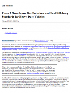 Phase 2 Greenhouse Gas Emissions and Fuel Efficiency Standards for Heavy-Duty Vehicles