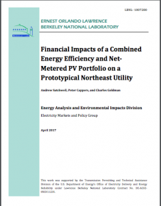 Financial Impacts of a Combined Energy Efficiency and Net-Metered PV Portfolio on a Prototypical Northeast Utility
