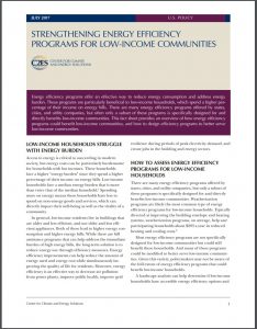 Strengthening Energy Efficiency Programs for Low-Income Communities