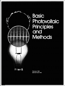 Basic Photovoltaic Principals and Methods