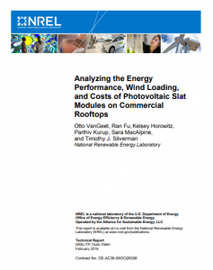 Analyzing the Energy Performance, Wind Loading, and Costs of Photovoltaic Slat Modules on Commercial Rooftops