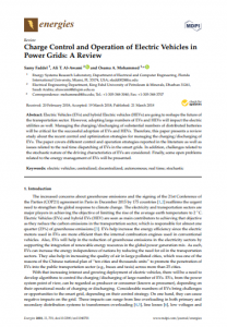 Charge Control and Operation of Electric Vehicles in Power Grids: A Review