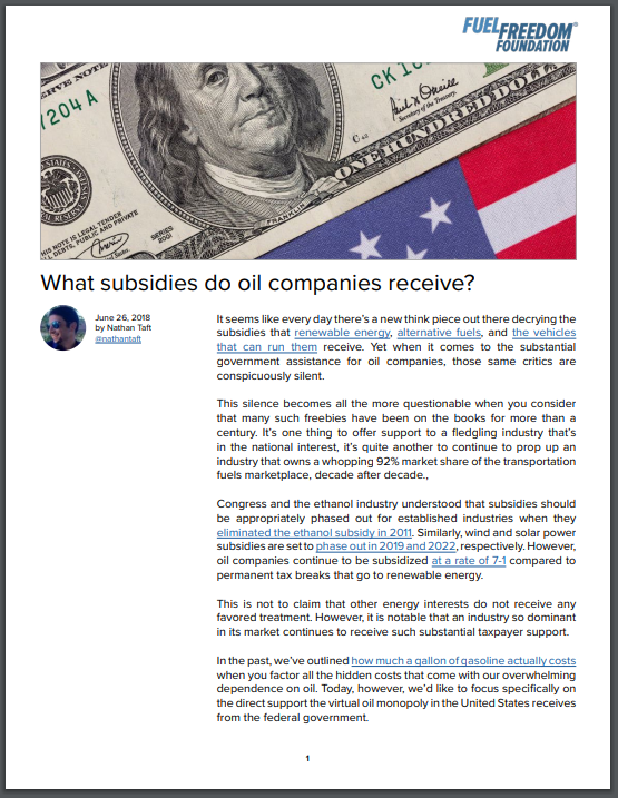 What subsidies do oil companies receive? OurEnergyPolicy