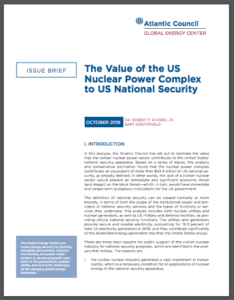 The value of the US nuclear power complex to US national security