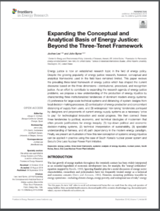 Expanding the Conceptual and Analytical Basis of Energy Justice: Beyond the Three-Tenet Framework