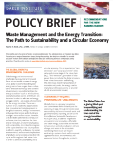 Waste Management and the Energy Transition: The Path to Sustainability and a Circular Economy