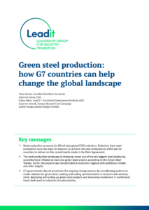 Green Steel Production: How G7 Countries can Help Change the Global Landscape
