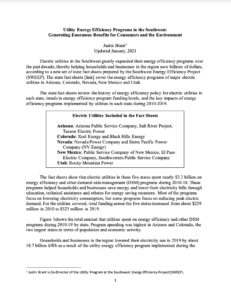 Utility Energy Efficiency Programs in the Southwest: Generating Enormous Benefits for Consumers and the Environment