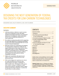 Designing the Next Generation of Federal Tax Credits for Low-Carbon Technologies