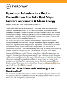 Bipartisan Infrastructure Deal + Reconciliation Can Take Bold Steps Forward on Climate and Clean Energy