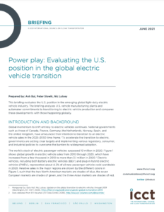 Power Play: Evaluating the U.S. Position in the Global Electric Vehicle Transition