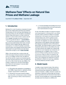 Methane Fees’ Effects on Natural Gas Prices and Methane Leakage