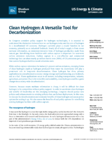 Clean Hydrogen: A Versatile Tool for Decarbonization