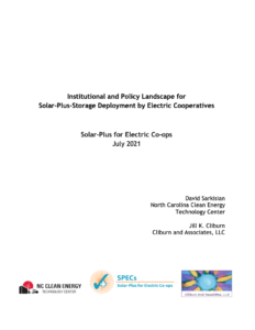 Institutional and Policy Landscape for Solar-Plus-Storage Deployment by Electric Cooperatives