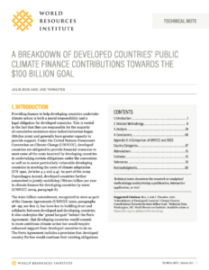 A Breakdown of Developed Countries’ Public Climate Finance Contributions Towards the $100 Billion Goal