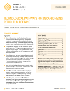 Technological Pathways for Decarbonizing Petroleum Refining