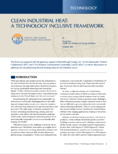 Clean Industrial Heat: A Technology Inclusive Framework