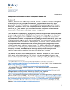 Policy Note: California State Bond Policy and Climate Risk