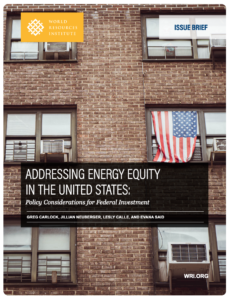 Addressing Energy Equity in the United States: Policy Considerations for Federal Investment