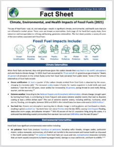 Climate, Environmental, and Health Impacts of Fossil Fuels