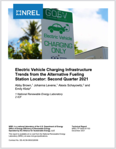Electric Vehicle Charging Infrastructure Trends from the Alternative Fueling Station Locator: Second Quarter 2021