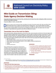 NCEP Mini Guide on on Transmission Siting: State Agency Decision Making