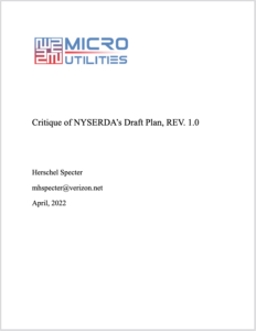 Critique of NYSERDA’s Draft Plan, REV. 1.0