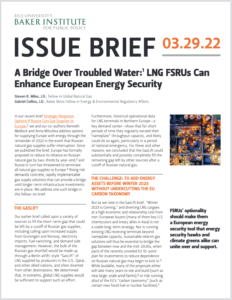 A Bridge Over Troubled Water: LNG FSRUs Can Enhance European Energy Security