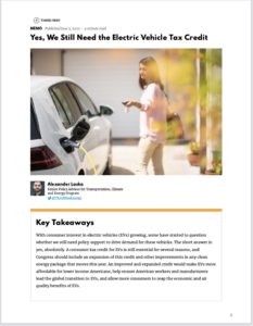 Yes, We Still Need the Electric Vehicle Tax Credit