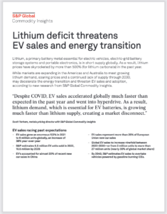 Lithium Deficit Threatens EV Sales and Energy Transition