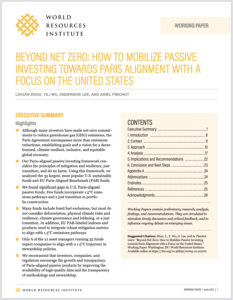 Beyond Net Zero: How to Mobilize Passive Investing Towards Paris Alignment With a Focus on the United States