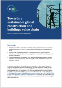Towards a Sustainable Global Construction and Buildings Value Chain