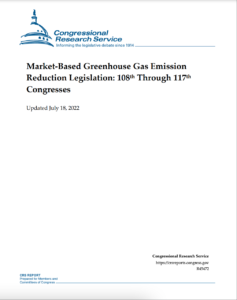 Market-Based Greenhouse Gas Emission Reduction Legislation: 108th Through 117th Congresses