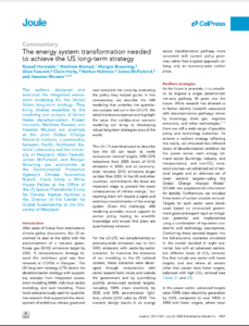 The Energy System Transformation Needed to Achieve the US Long-Term Strategy