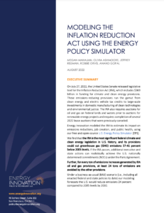 Modeling the Inflation Reduction Act Using the Energy Policy Simulator