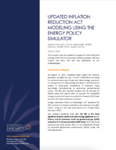 Updated Inflation Reduction Act Modeling Using the Energy Policy Simulator