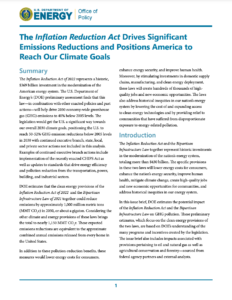 The Inflation Reduction Act Drives Significant Emissions Reductions and Positions America to Reach Our Climate Goals