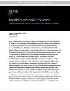 Multidimensional Resilience: Building Resilience across the Physical, Economic, and Social Domains