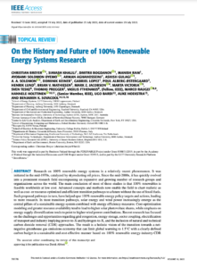 On the History and Future of 100% Renewable Energy Systems Research