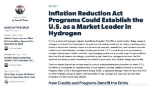 Inflation Reduction Act Programs Could Establish the U.S. as a Market Leader in Hydrogen