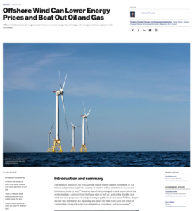 Offshore Wind Can Lower Energy Prices and Beat Out Oil and Gas