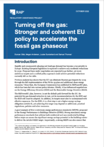 Turning Off the Gas: Stronger and Coherent EU Policy to Accelerate the Fossil Gas Phaseout
