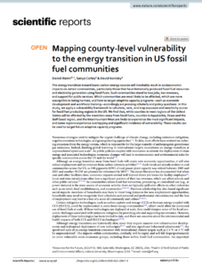 Mapping County‑Level Vulnerability to the Energy Transition in US Fossil Fuel Communities