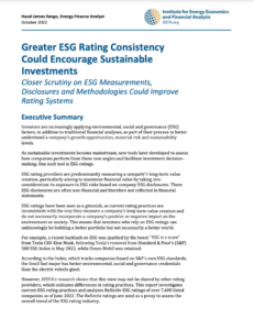 Greater ESG Rating Consistency Could Encourage Sustainable Investments