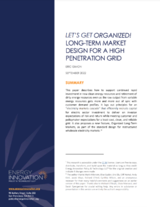 Let’s Get Organized! Long-Term Market Design For A High-Penetration Grid